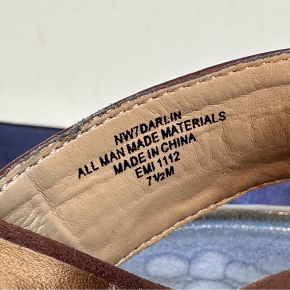 NINE WEST - Women’s Slip-on Wedge Sandler Sz 7.5 - BROWN - Picture 13 of 15